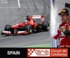 Fernando Alonso γιορτάζει τη νίκη του στο Grand Prix της Ισπανίας 2013